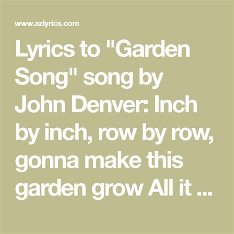 garden in the backyard lyrics